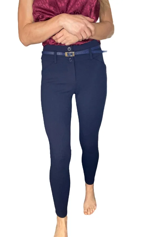 Shop Before It’s Gone!Women's Super Skinny Dress Pants With Removable Belt In Navy
