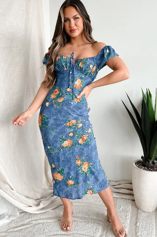Buy More, Pay Less!April Showers Floral Maxi Dress (Blue)