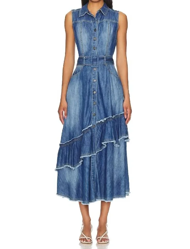 Special Offer – Act Fast!Beau Midi Dress In Blue Grass