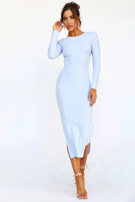 Special Discounts Inside!Blessed Midi Dress - Steel Blue