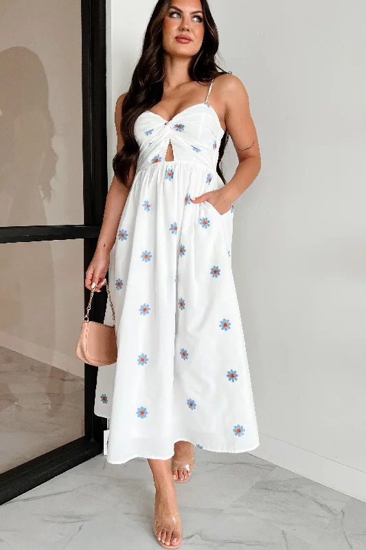 Hottest Discounts of the Year!Captivated By You Floral Maxi Dress (Ivory/Blue)