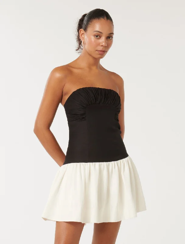 Instant Savings Await!Carla Strapless Contrast Mini Dress