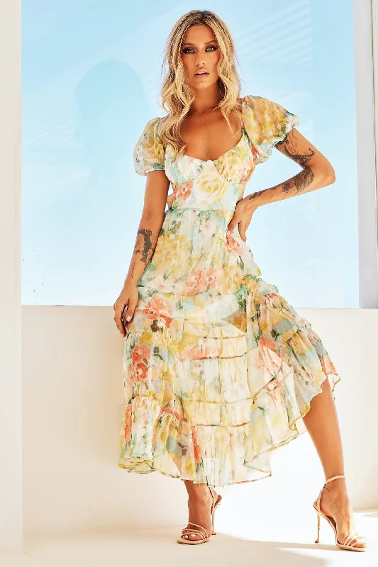 Shop Before It’s Gone!Close To Me Midi Dress - Yellow