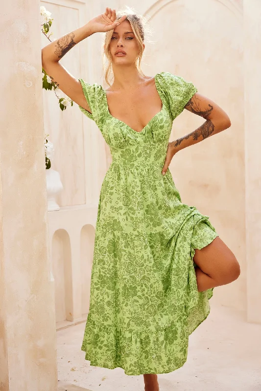 Get More, Spend Less – Shop Now!Crushing Midi Dress - Green