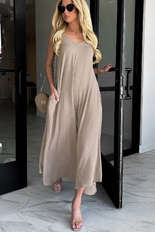 Best Offers of the Month!Desert Skies Crinkle Woven Cami Maxi Dress (Ash Mocha)