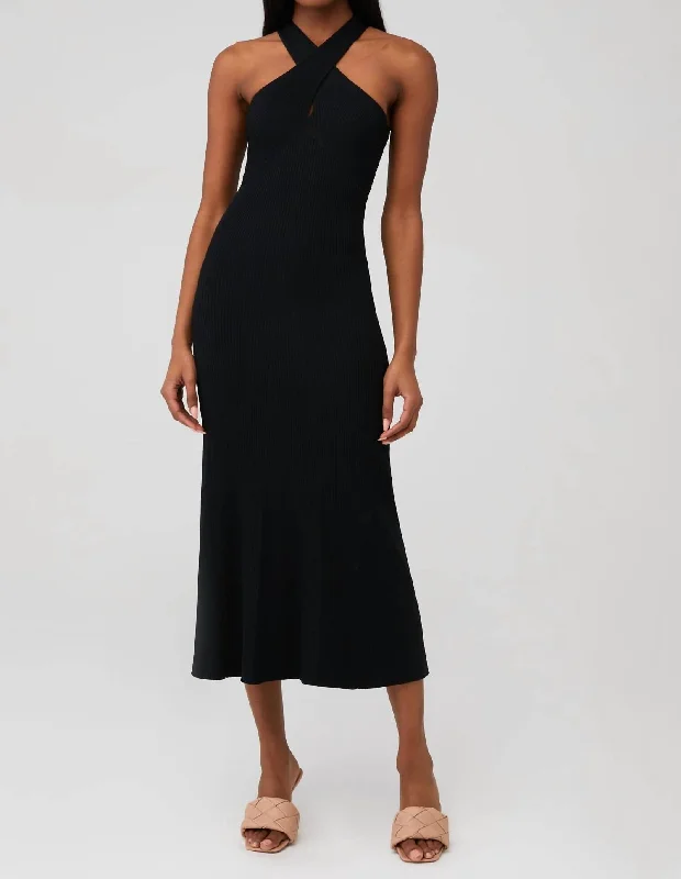 Limited-Time Price Drop!Dre Criss Cross Midi Dress In Black