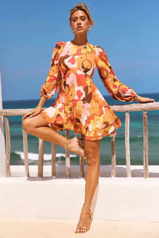 Mega Sale Happening Now!End Game Mini Dress - Orange Multi