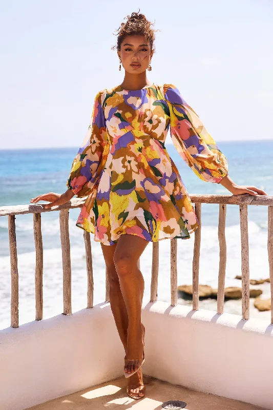 Save More When You Shop More!End Game Mini Dress - Yellow Multi