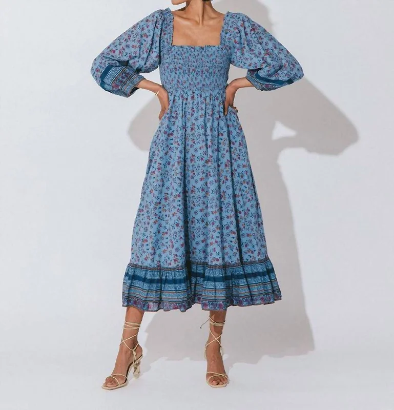 Instant Savings Await!Eva Midi Dress in Lapis Block