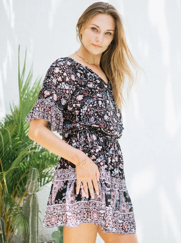 The Best Deals Won’t Wait!Flora Mini Dress - Night Bloom
