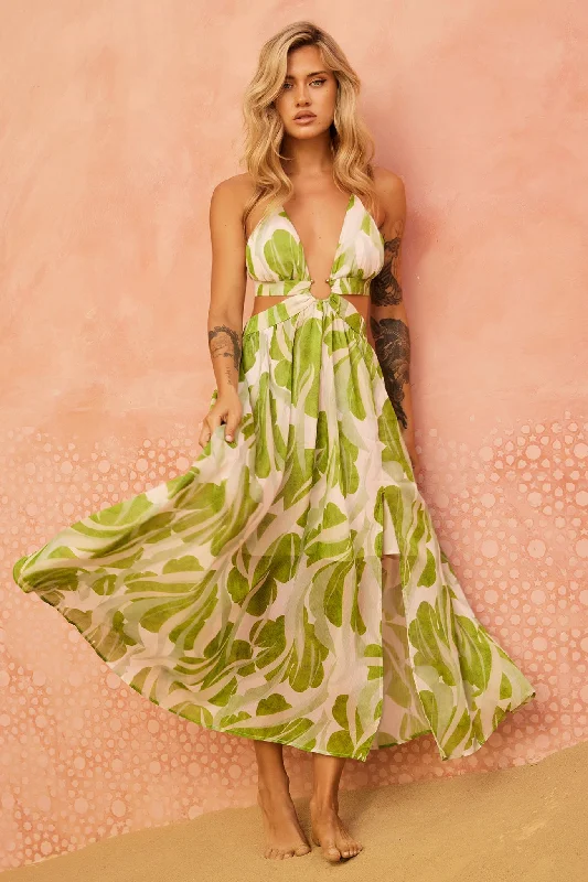 Your Exclusive Offer Awaits!Forest Favors Maxi Dress - Green