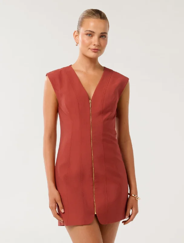 Must-Have Deals Inside!Hannah Zip Front Mini Dress