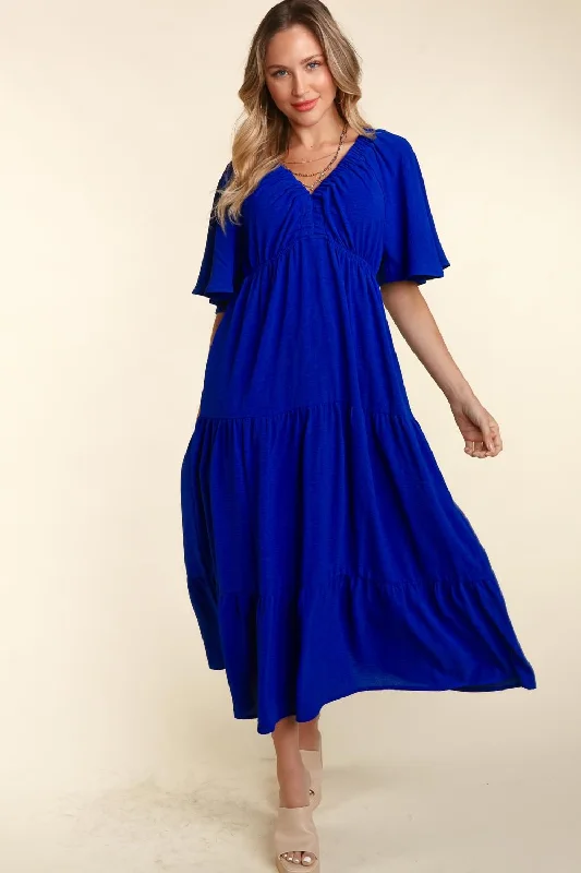 Don't Miss Out!Haptics Tiered Babydoll Maxi Dress with Side Pocket