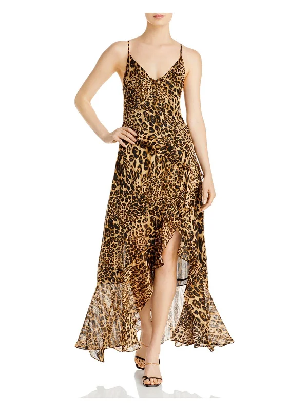 The Best Offers Are Here!Juniors Jemima Womens Metallic Ruffle Maxi Dress