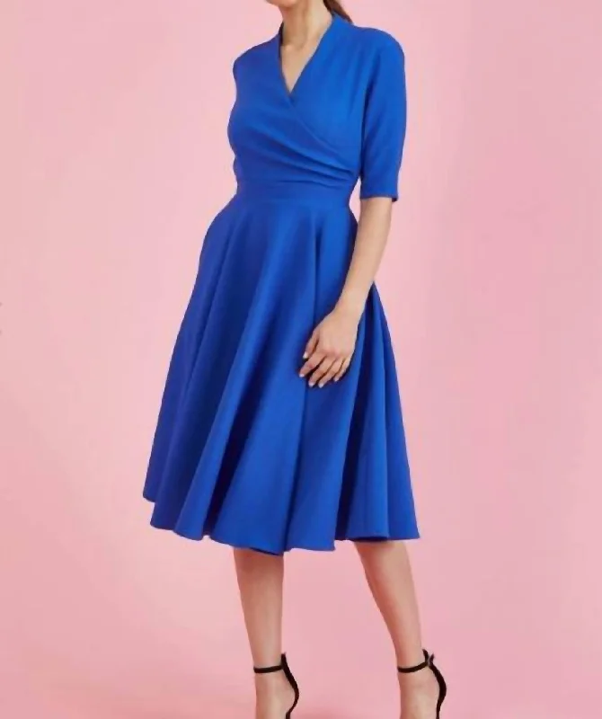 Save More Than Ever!Leyla Midi Dress In Cobalt