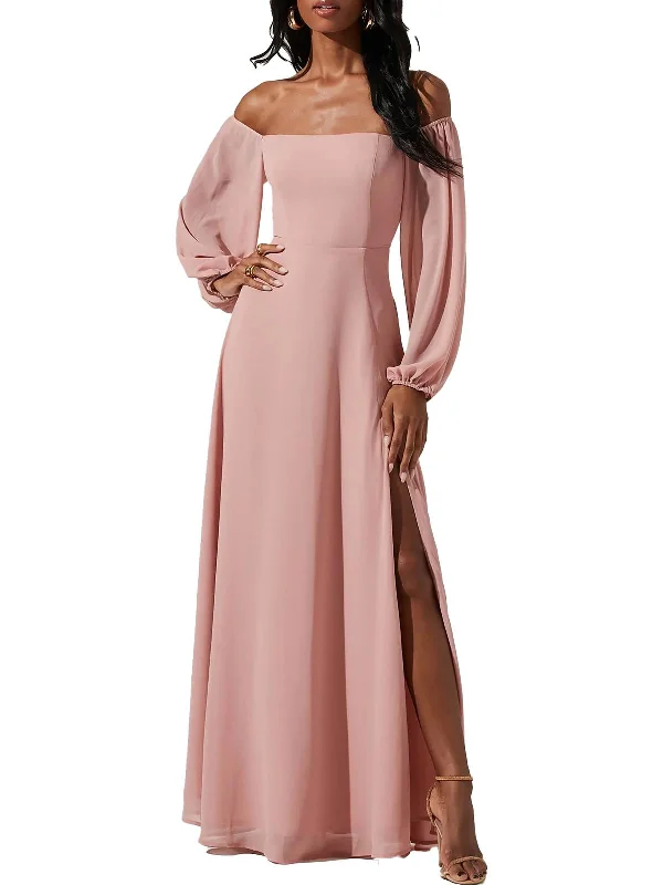 Save Up to 50% Off!Lucinda Womens Bishop Sleeves Long Maxi Dress