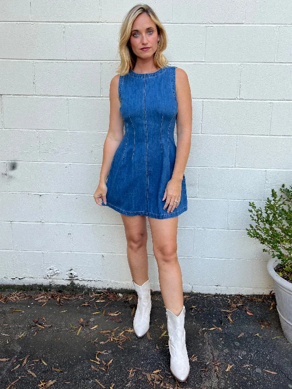 Huge Price Cuts Await!Mallory Sleeveless Denim Mini Dress