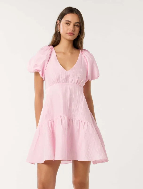 Limited-Time Price Drop!Melody Puff Sleeve Mini Dress