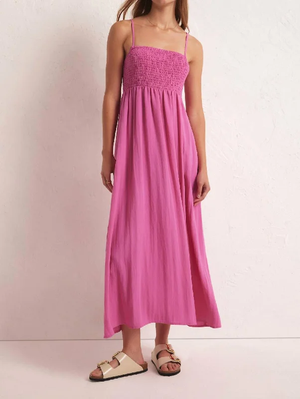 Save Money, Shop Happy!Midi Dress In Heartbreaker Pink