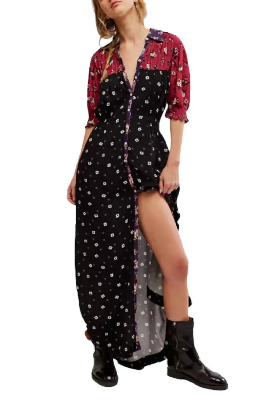 Incredible Savings Inside!Nora Midi Dress In Black/red