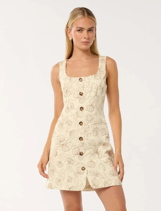 Grab Yours Before It’s Too Late!Ramsey Embroidered Linen Mini Dress