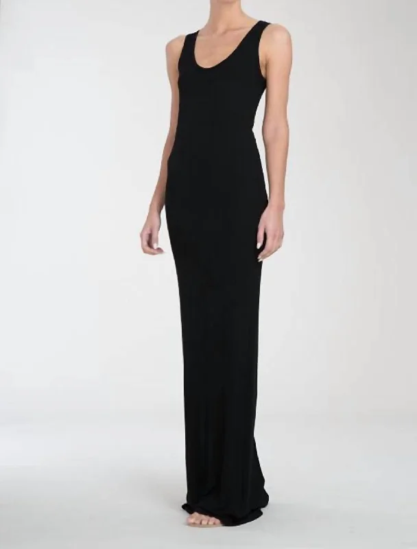 Limited Time Offer!Rib Tank Maxi Dress In Black
