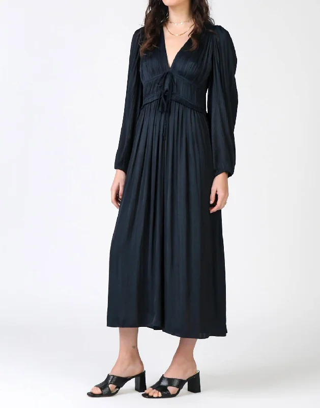 Exclusive Savings This Week!Sidonie Pleated Maxi Dress In Dark Navy