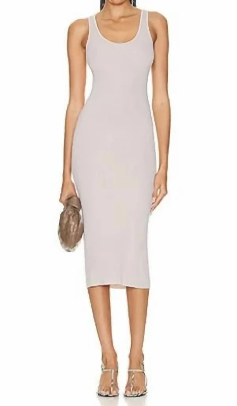The Best Offers Are Here!Silk Rib Tank Midi Dress In Quartz
