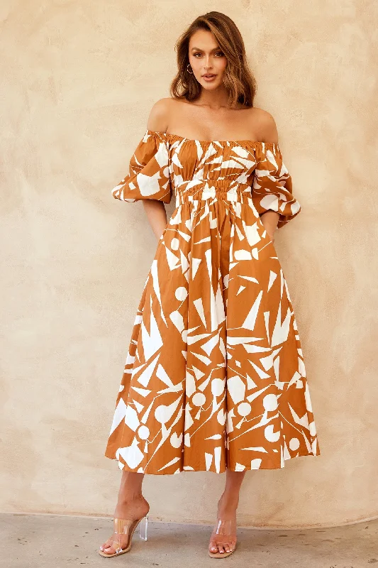 Upgrade for Less!Sonja Midi Dress - Tan