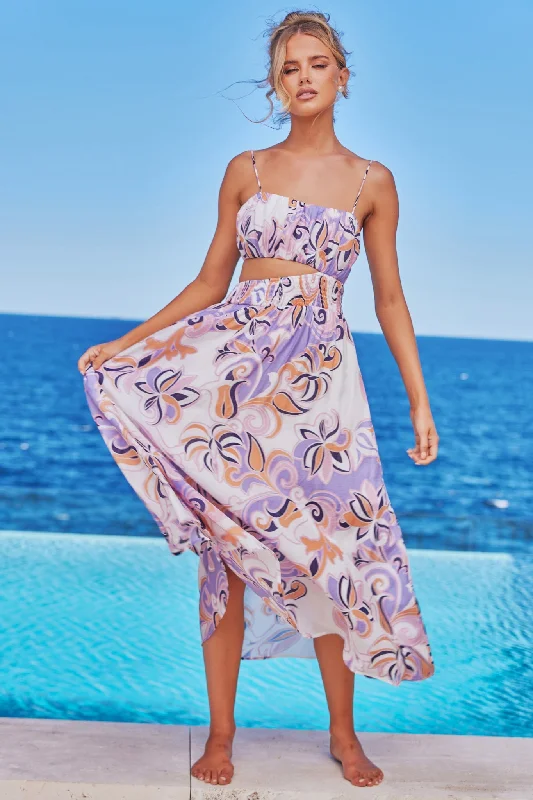Get More for Less!Spirited Midi Dress - Purple Multi