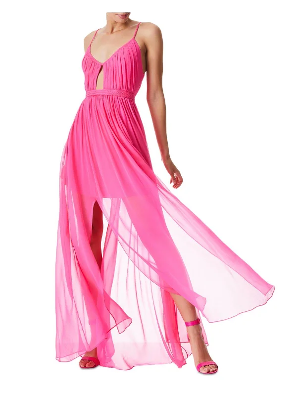 Your Exclusive Offer Awaits!Tamar Womens Silk Cut-Out Maxi Dress