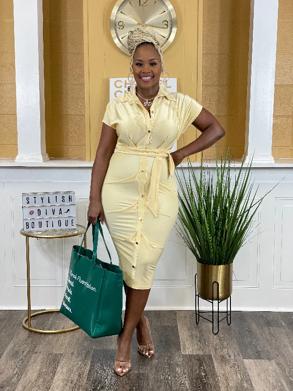 Save More with Every Purchase!Tamara Midi Dress up to 3XL (Champagne)