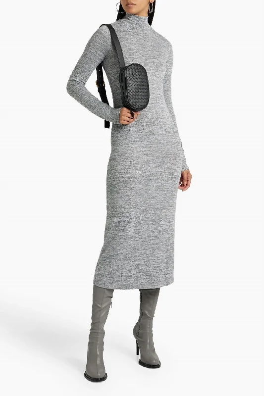Must-Have Deals Inside!The Knit Tneck Midi Dress In Heather Grey
