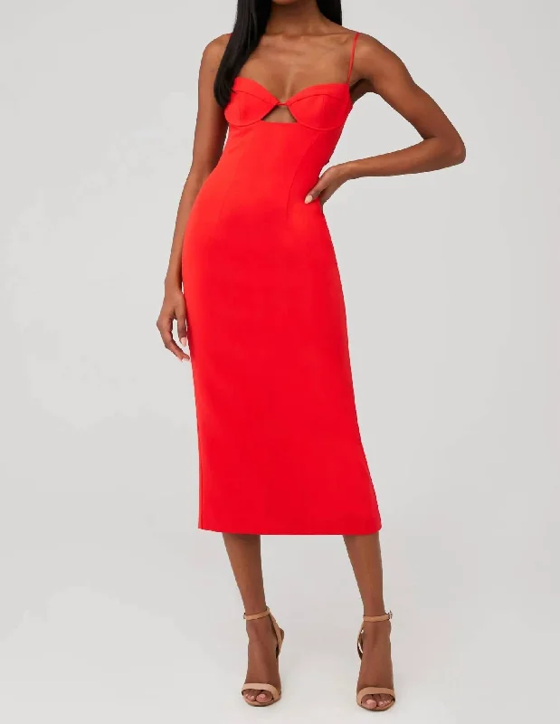 Hottest Discounts of the Year!Vienna Midi Dress In Fire Red