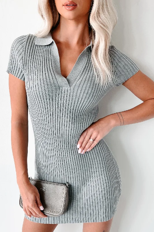 Get Ready to Save!When We Were Us Polo Mini Dress (Heather Grey)