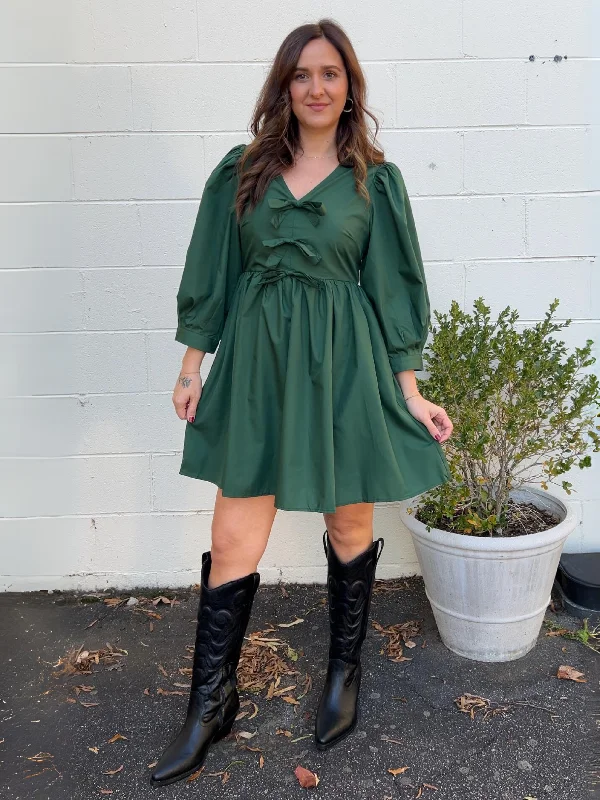 Unlock Huge Savings Now!With Envy Bow Front V-Neck Mini Dress
