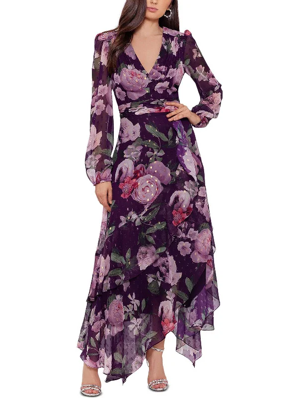 Get the Best for Less!Womens Chiffon Floral Maxi Dress