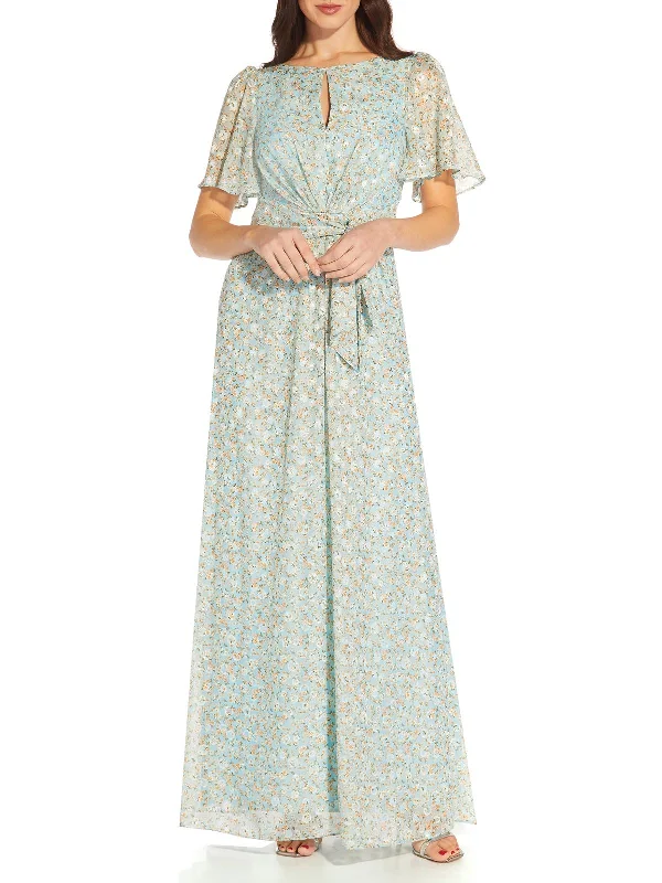 Savings You Can’t Ignore!Womens Chiffon Floral Print Maxi Dress