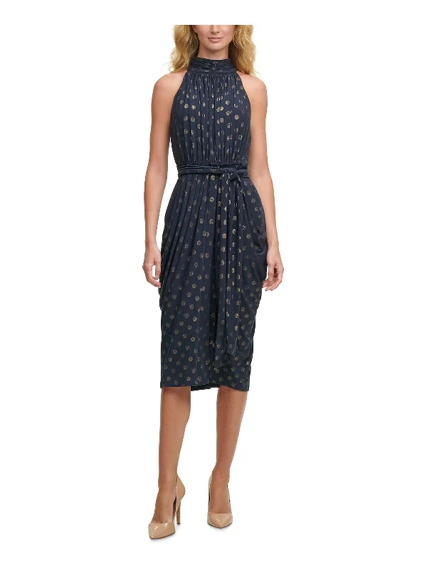 Save Up to 50% Off!Womens Mock Neck Belted Maxi Dress