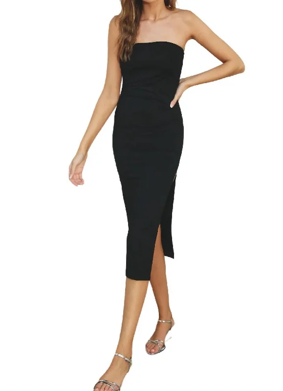 Hurry, Sale Ends Soon!Bodycon High Slit Dress In Black