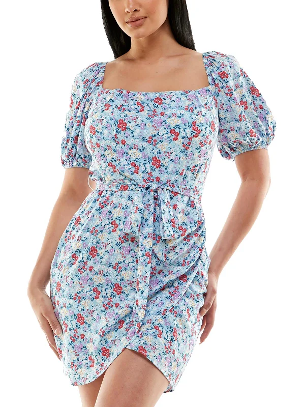 Save More When You Shop More!Juniors Womens Fitted Mini Bodycon Dress