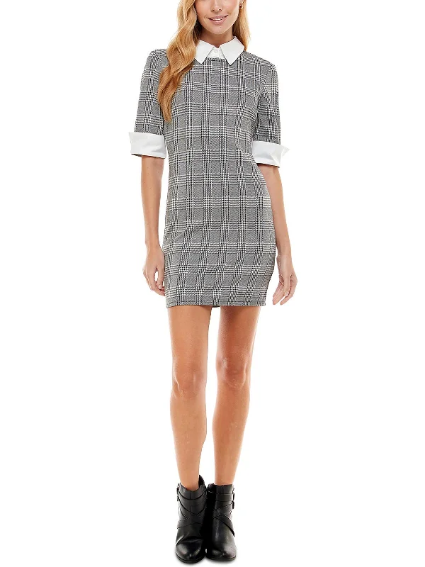One Click Away from Big Savings!Juniors Womens Printed Collar Bodycon Dress