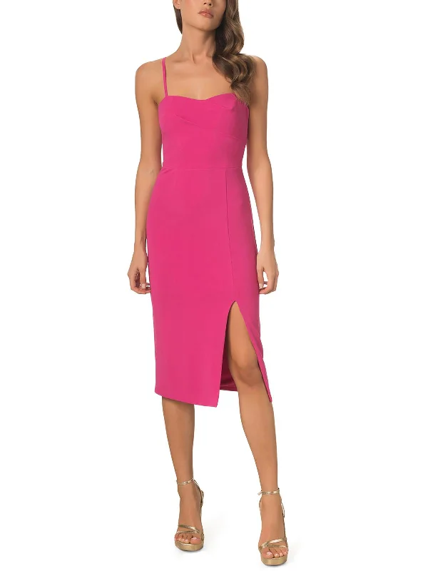 Buy More, Pay Less!Womens Fitted Midi Bodycon Dress