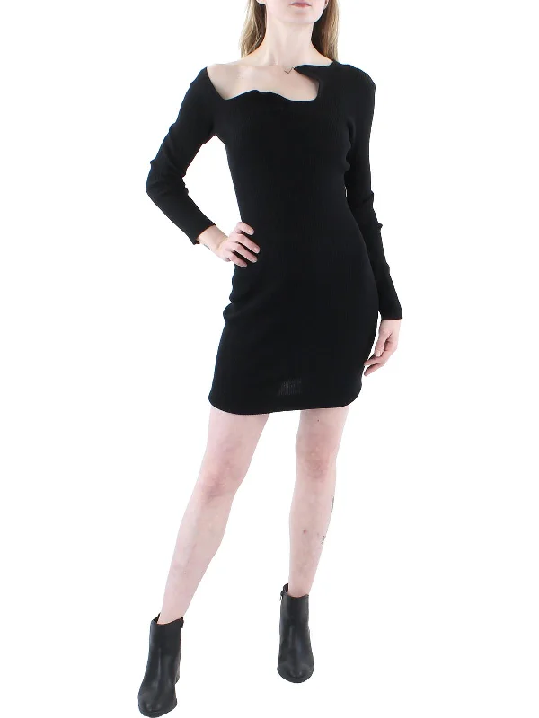 Shop Now and Save!Womens One Cold Shoulder Asymmetric Bodycon Dress