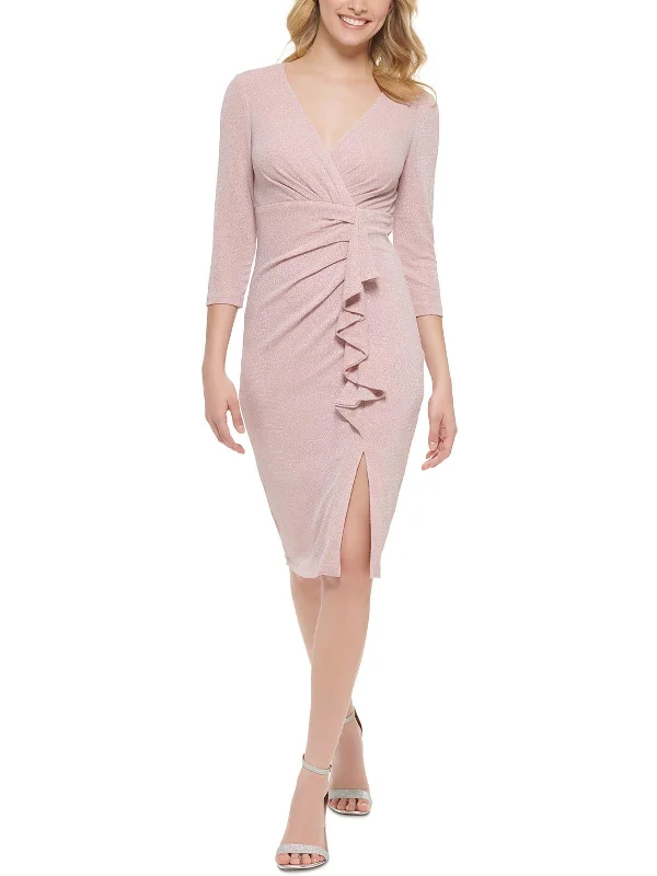 Get the Best for Less!Womens Shimmer Knee-Length Bodycon Dress