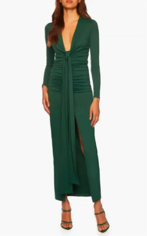 Time to Save Big!Plunge Neck Bodycon Dress In Green