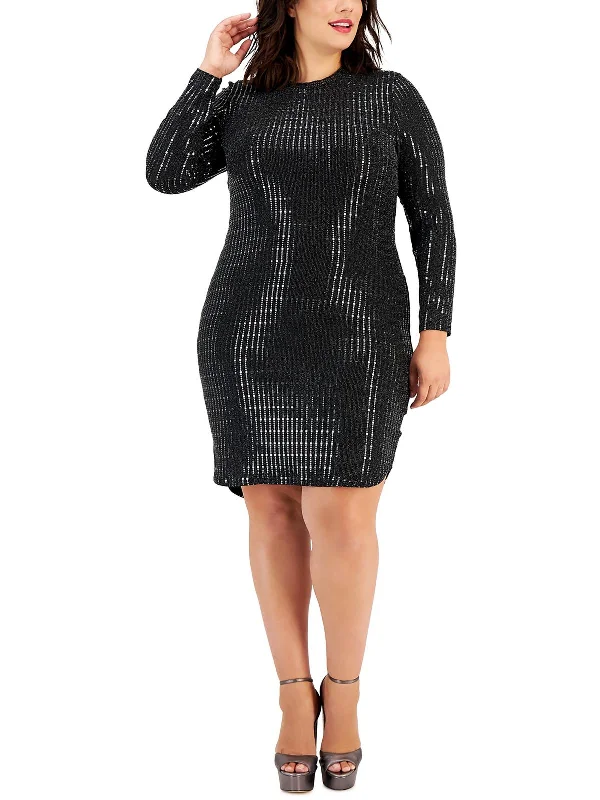 Don’t Wait – Shop Today!Plus Womens Metallic Embellished Bodycon Dress