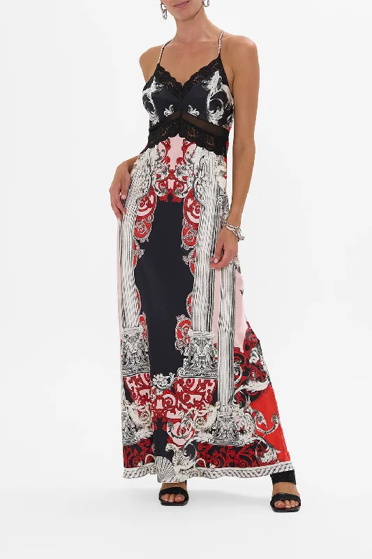 Great Deals, Just for You!LACE SPLICE BIAS LONG DRESS MARK OF MEDUSA