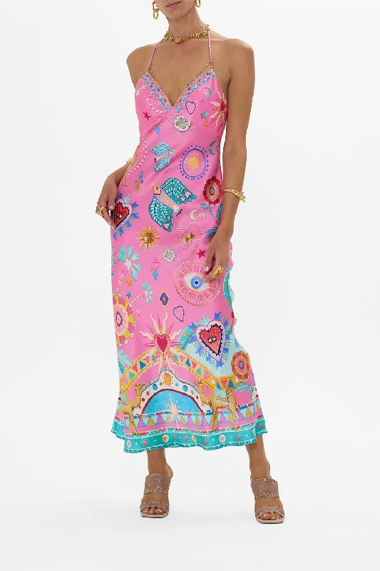 Buy More, Save More!CHAIN DETAIL SLIP DRESS RAINBOW ROADS
