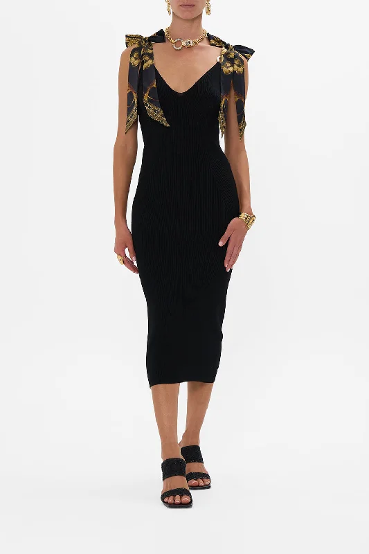 Get More for Less!LONG KNIT DRESS WITH SILK TIES ERA OF EMPIRES